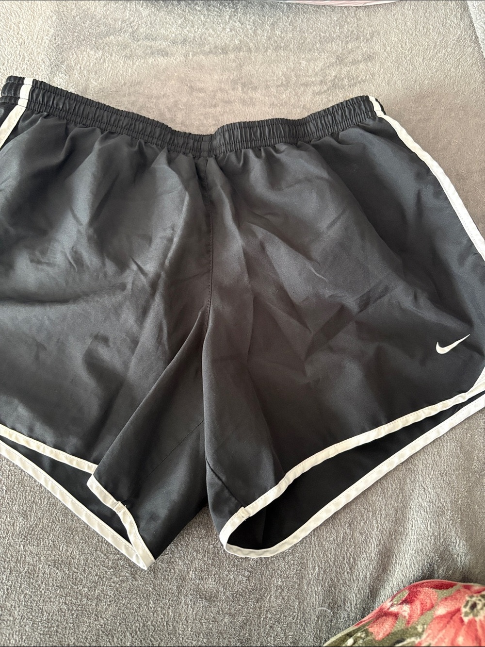 Nike Women's Black Athletic Shorts with White Trim